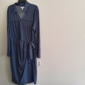 Nine West Wrap dress pin stripped